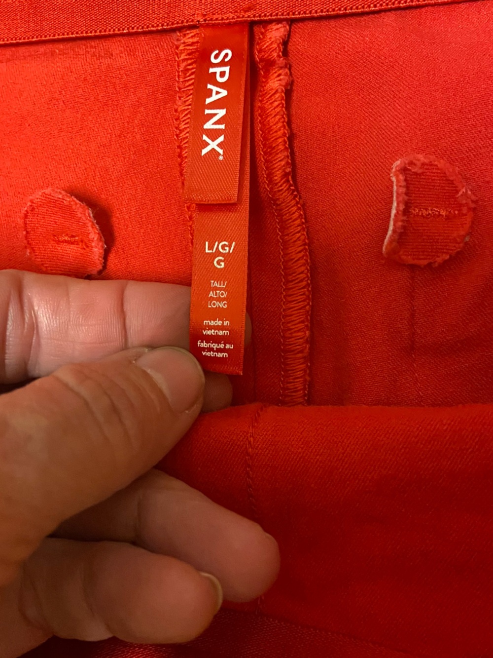 Spanx Red Polished Kick Flare Pants Size L Tall Stretch Flattering Party - Picture 10 of 12